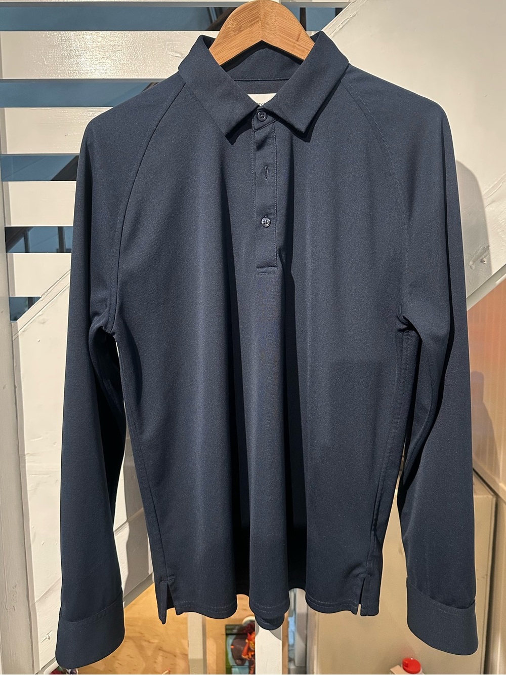 Ministry of Supply Apollo Long Sleeve Polo - Navy Blue - L